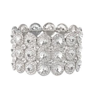 White Rhinestone Stretch Bracelet NWT Celebratory Sparkle Zi Collection